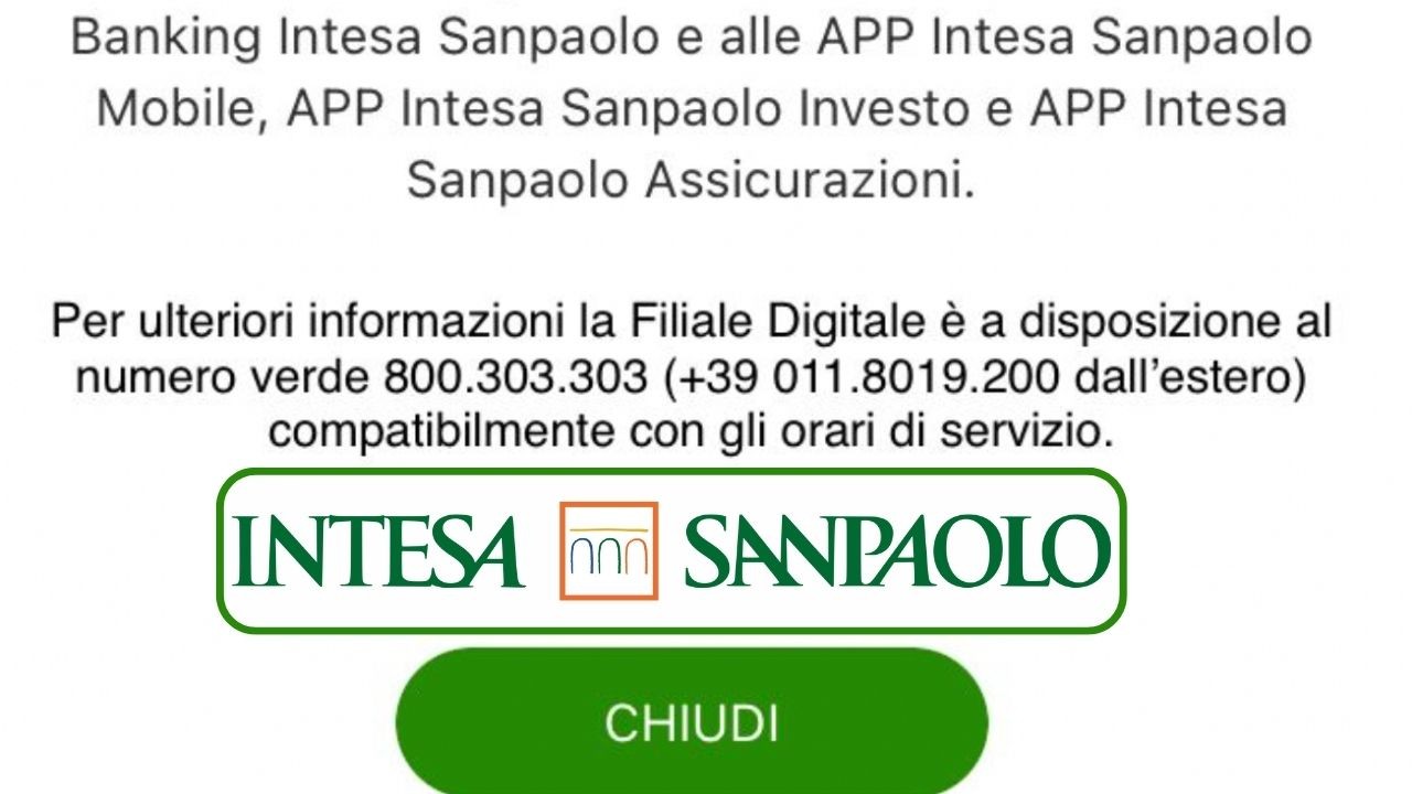 avviso intesa Sanpaolo conto corrente manutenzione