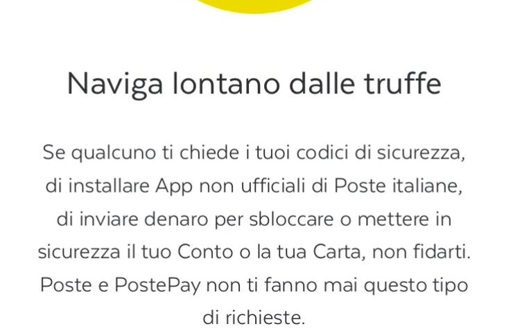 avviso poste italiane truffa