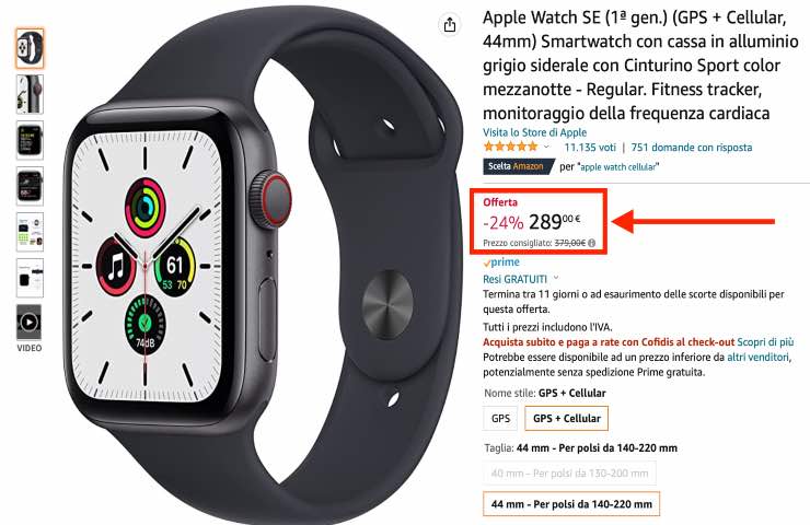 Apple Watch SE regalo natale offerta