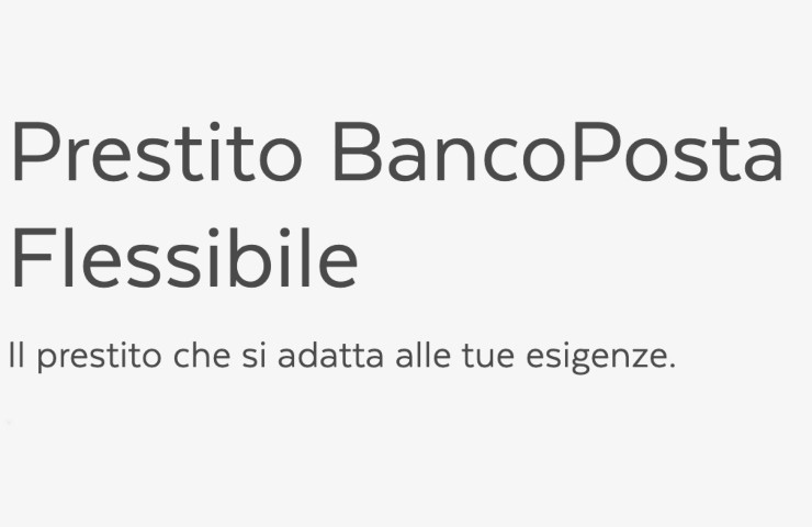 Cos'è il prestito BancoPosta Flessibile