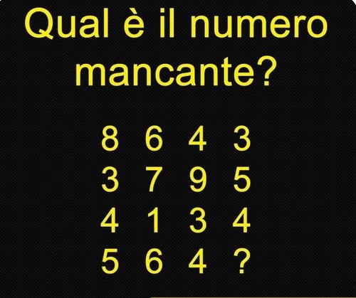 test numero mancante