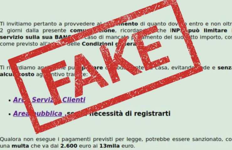 avviso truffa inps via email