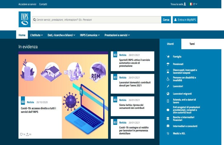 Cosa è possibile fare con i servizi del sito INPS