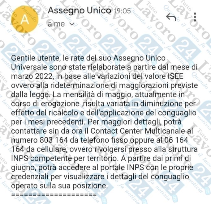 assegno unico